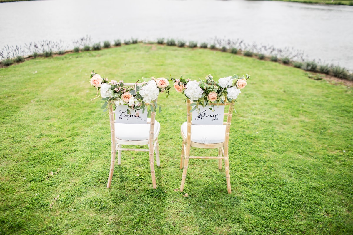 Outdoor ceremony space at our Scottsdale wedding venue with garden and mountain views.